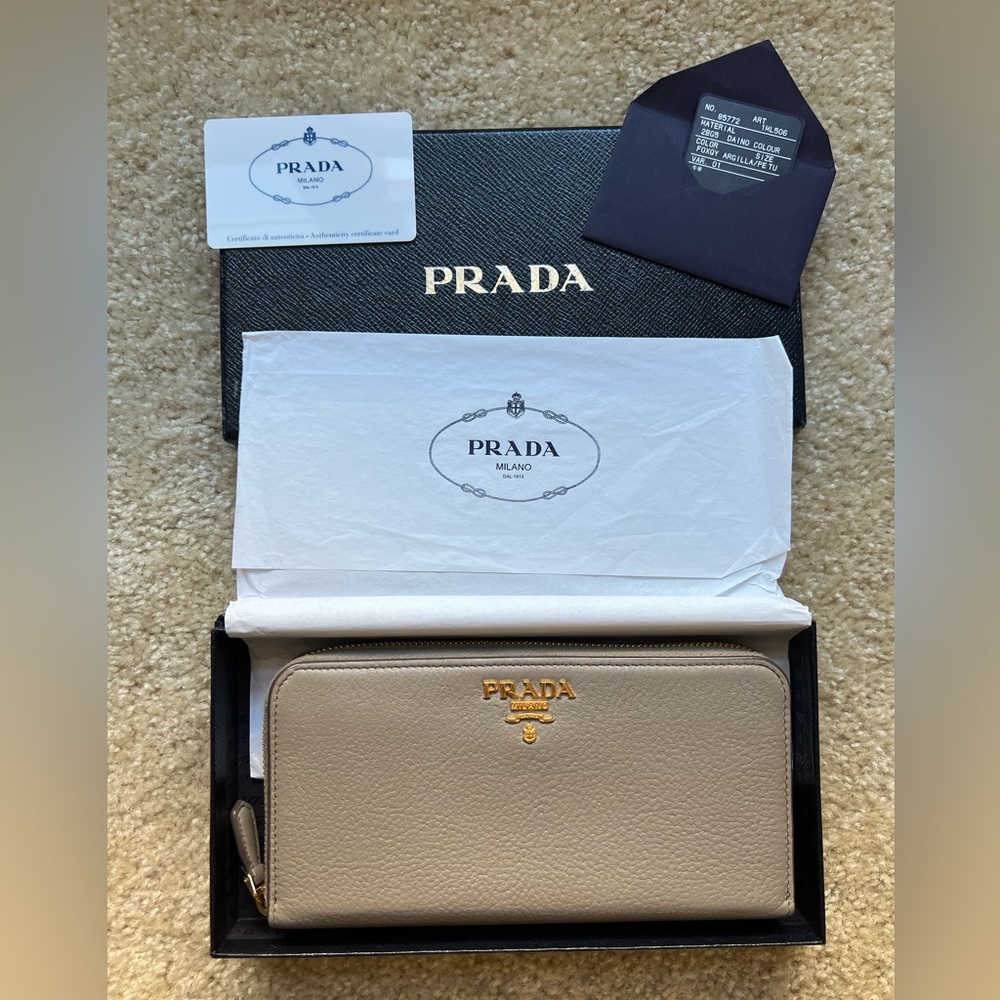 Prada Large Saffiano Zip Wallet